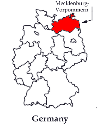 Map of Germany with Mecklenburg-Vorpommern highlighted