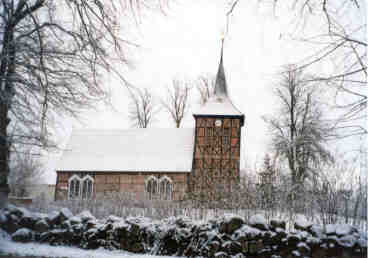 Picture of Brunow church in winter