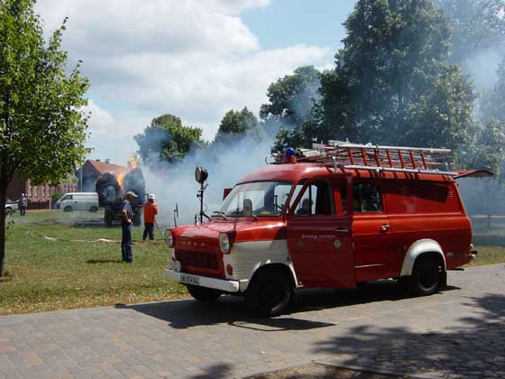 Picture of the old fire engine on its last mission